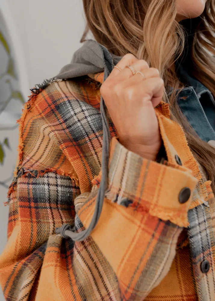 Never Plaid It So Well Longline Flannel Shacket in Mustard