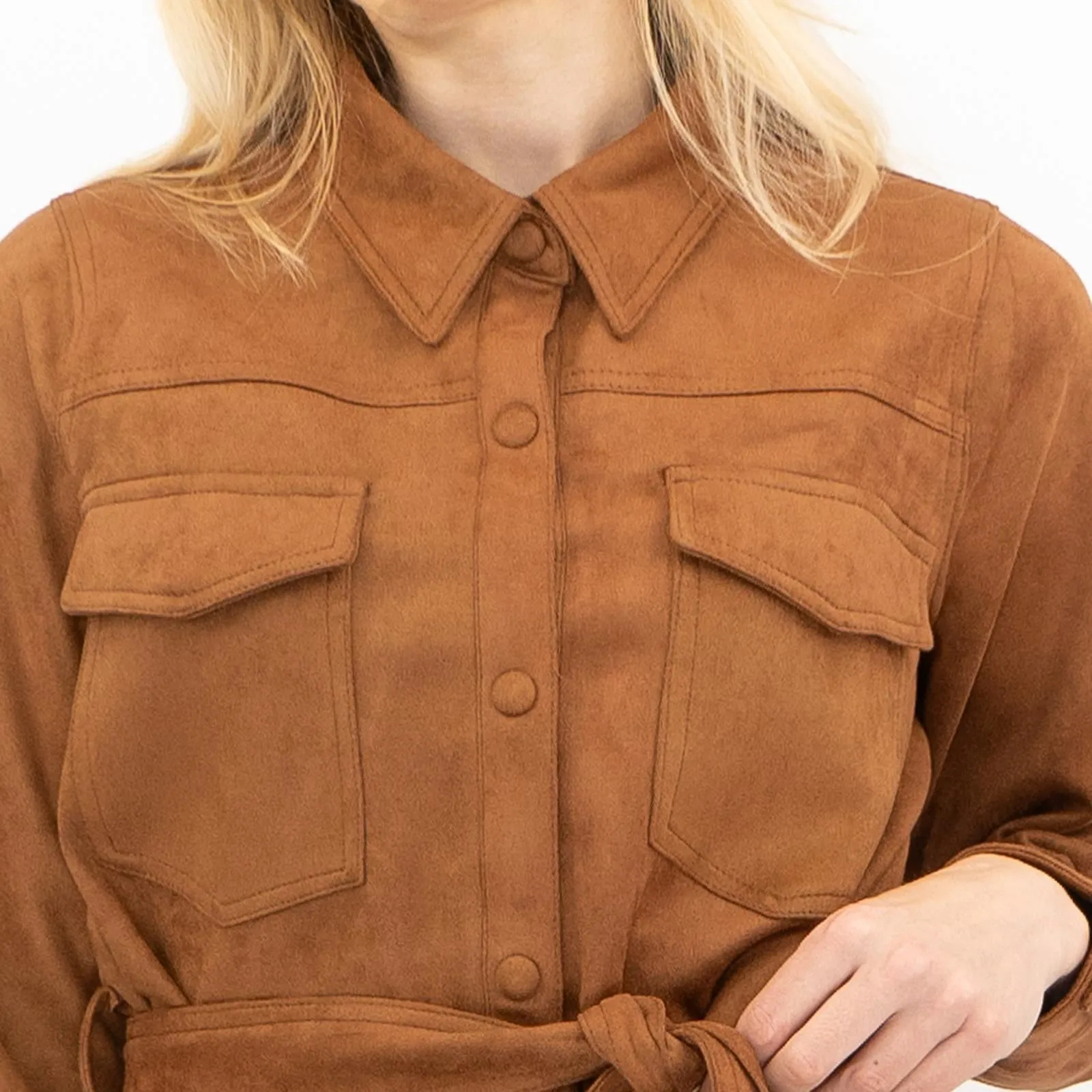 New Look Womens Suedette Shacket Rust Brown