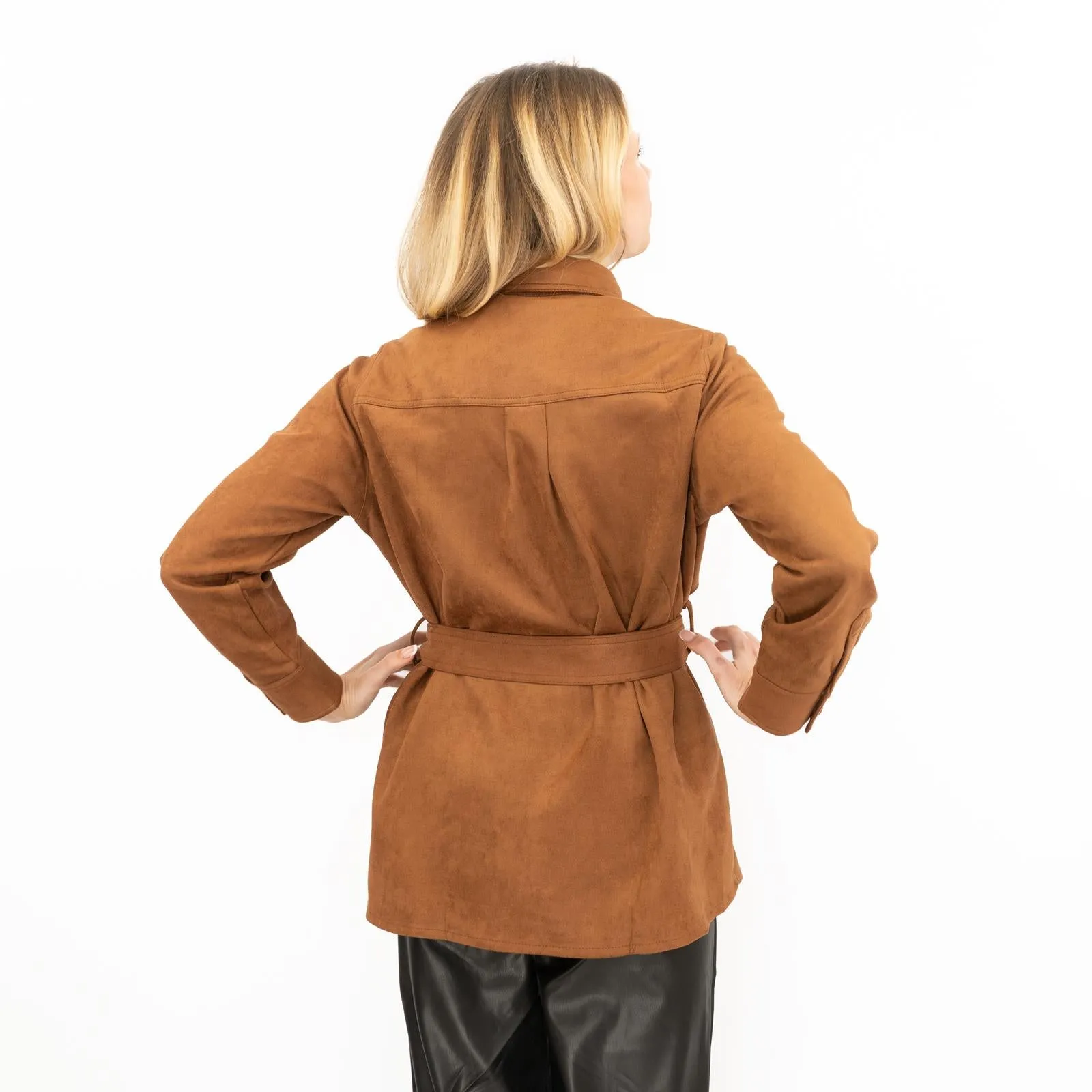 New Look Womens Suedette Shacket Rust Brown