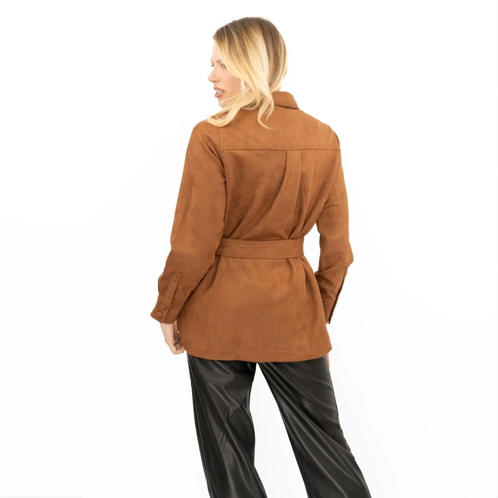 New Look Womens Suedette Shacket Rust Brown