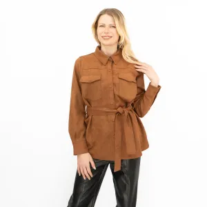 New Look Womens Suedette Shacket Rust Brown