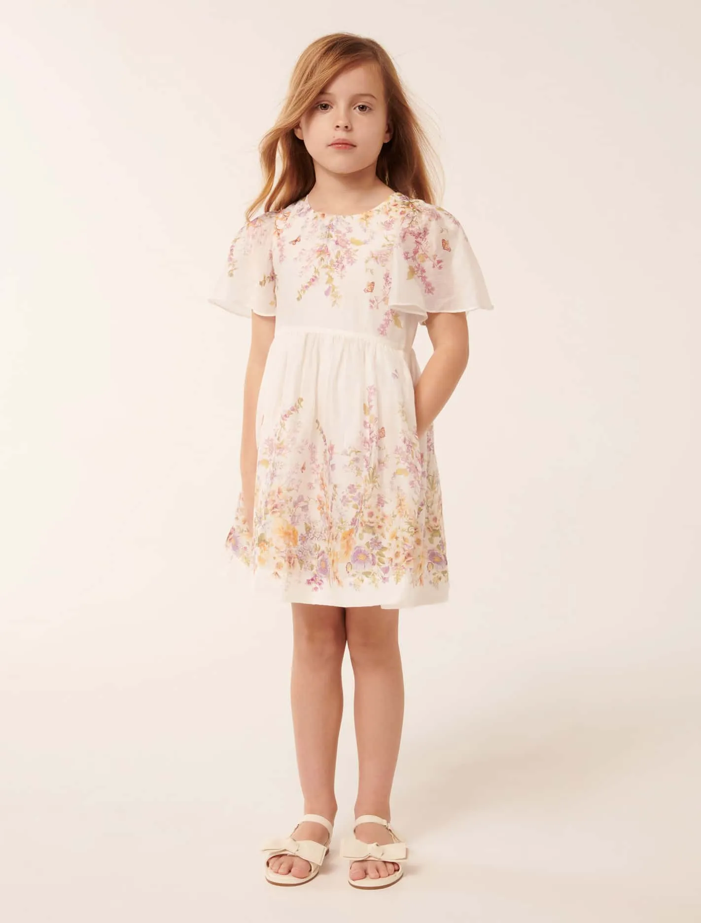 Olivia Placement Print Flutter Dress