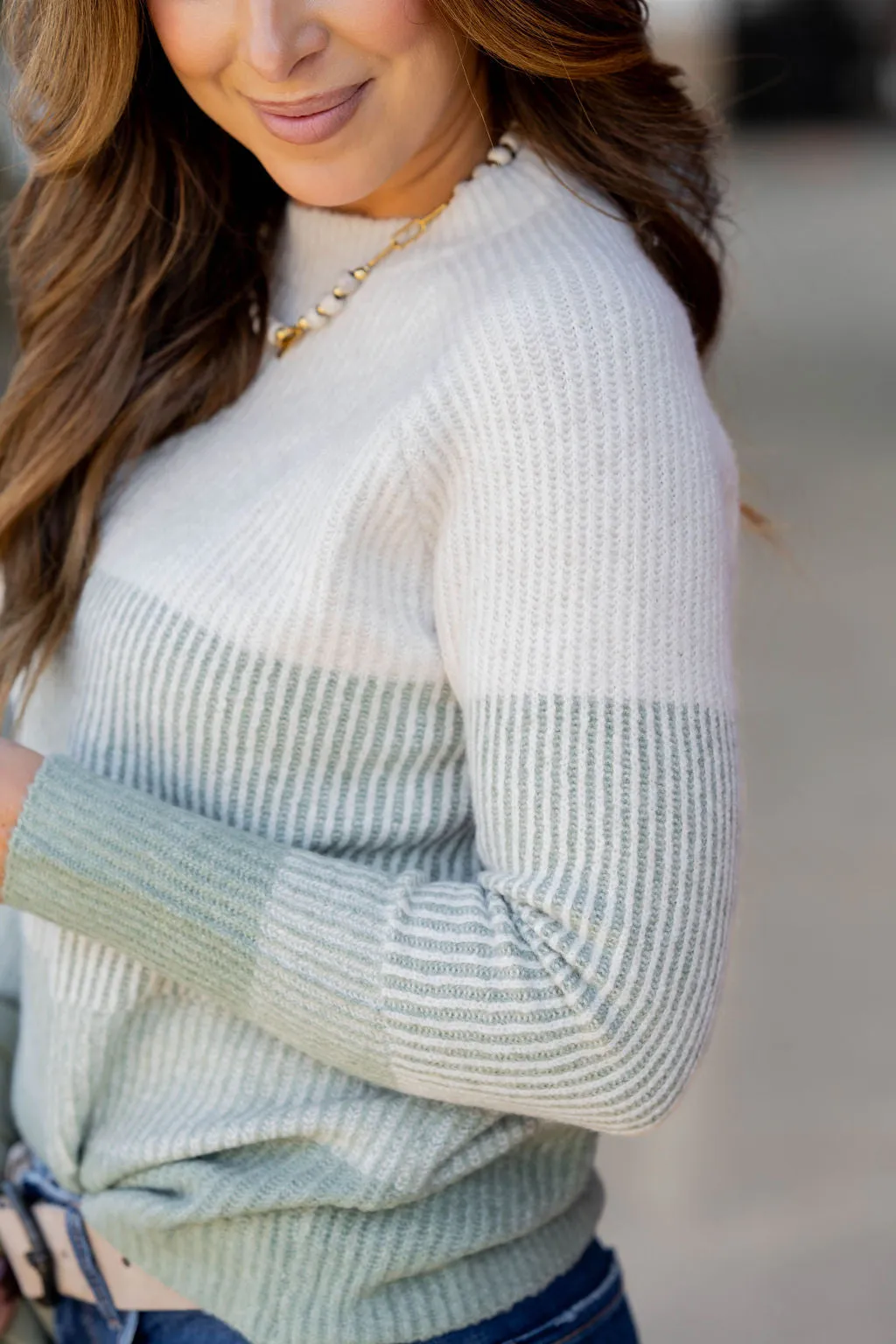 Ombre Ribbed Knit Sweater