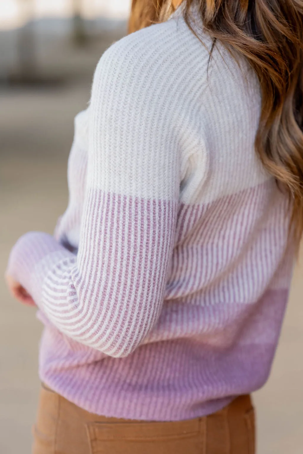 Ombre Ribbed Knit Sweater