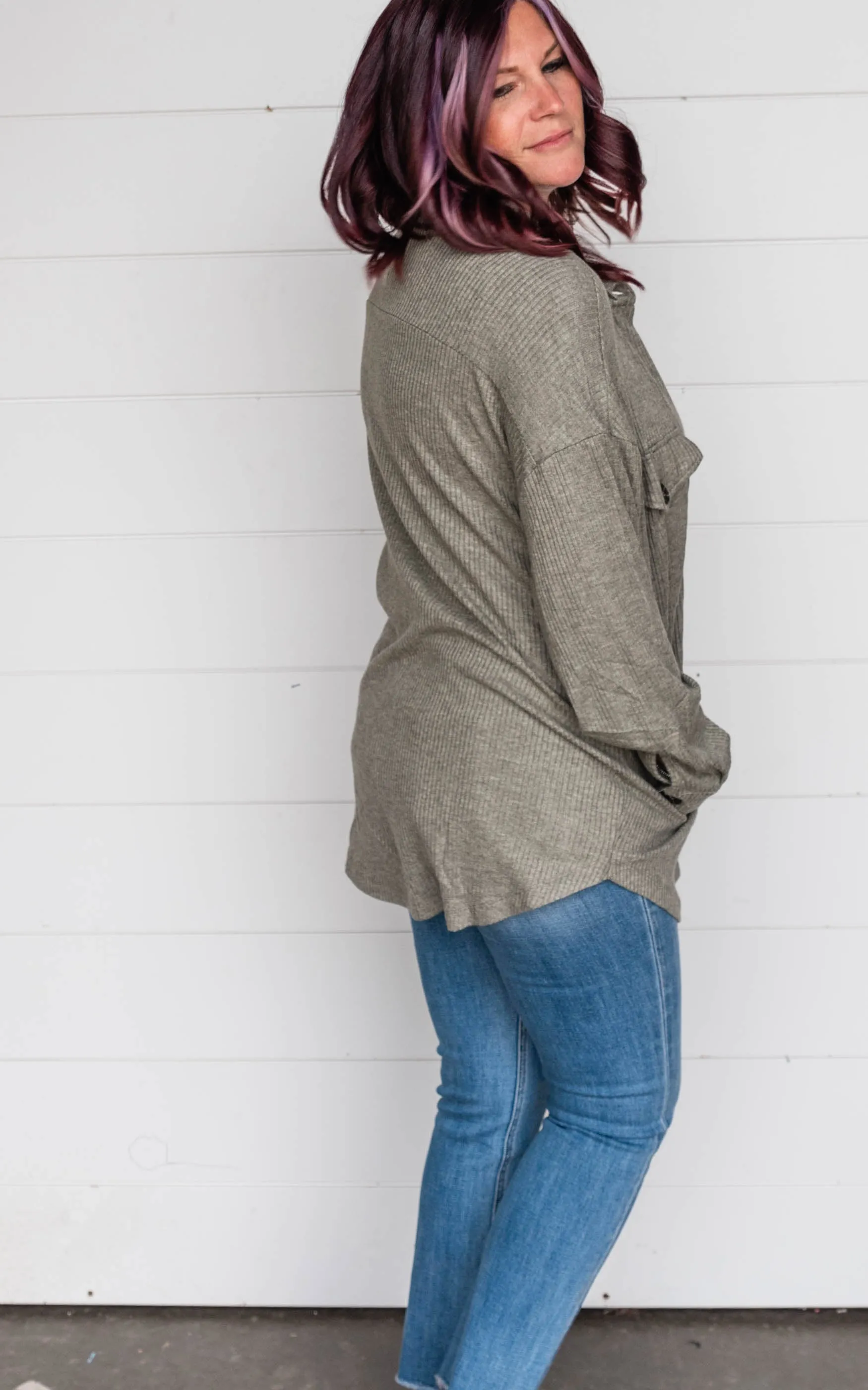 Oversized Heather Lightweight Sweater Shacket - Part 1 - Final Sale