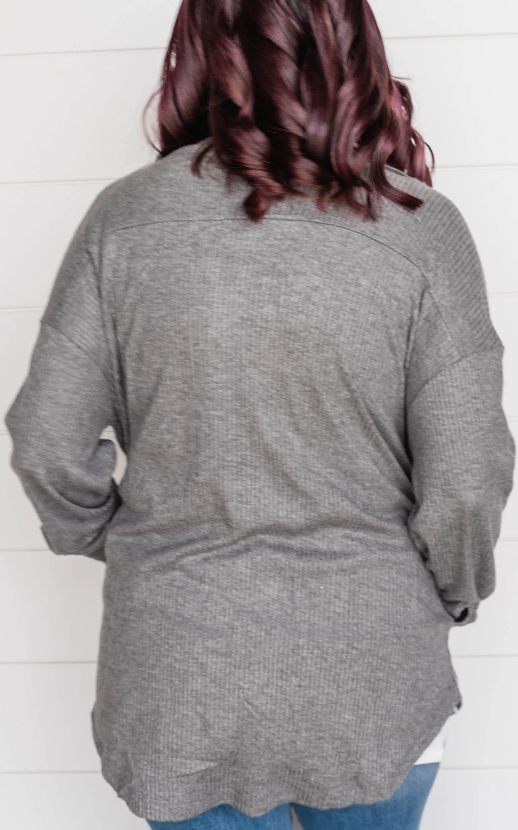 Oversized Heather Lightweight Sweater Shacket - Part 1 - Final Sale