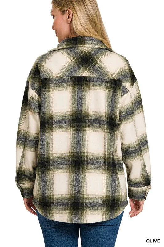 Oversized Yarn Dyed Plaid Longline Shacket