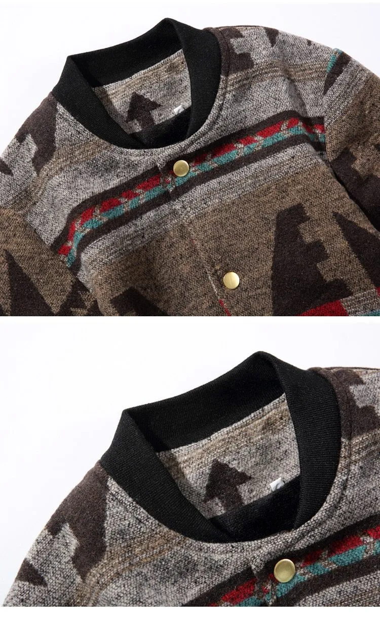 Patterned Fleece Hype Bomber Jacket