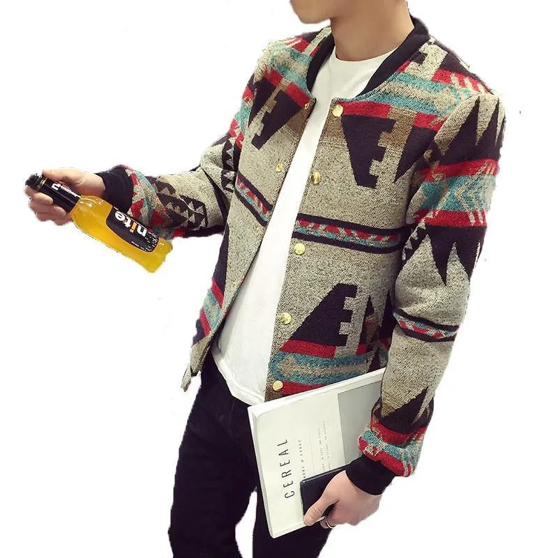 Patterned Fleece Hype Bomber Jacket