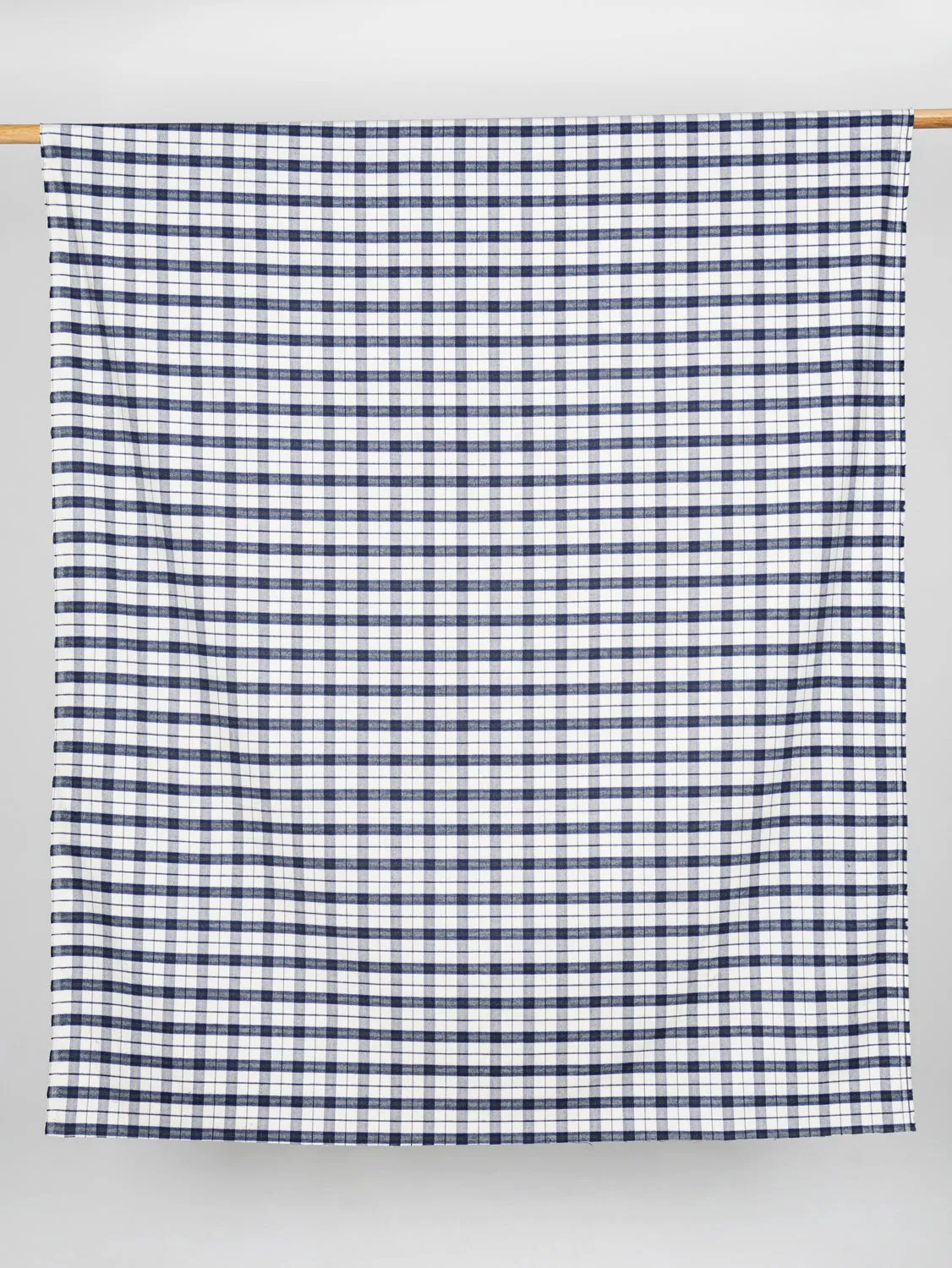 Plaid Check Brushed Cotton - White   Blue