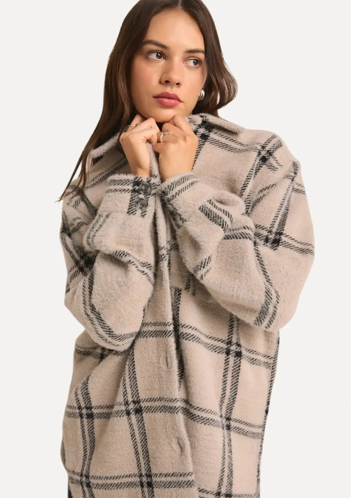 Plaid Tucker Jacket - Crystal Gray