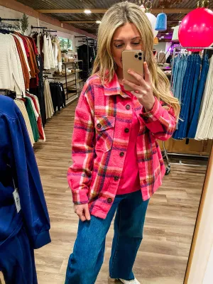 Preslie Pink Plaid Shacket