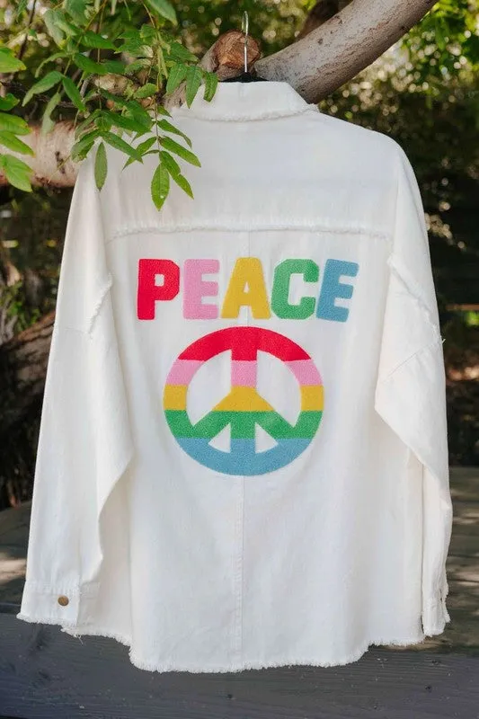 Rainbow Peace Shacket