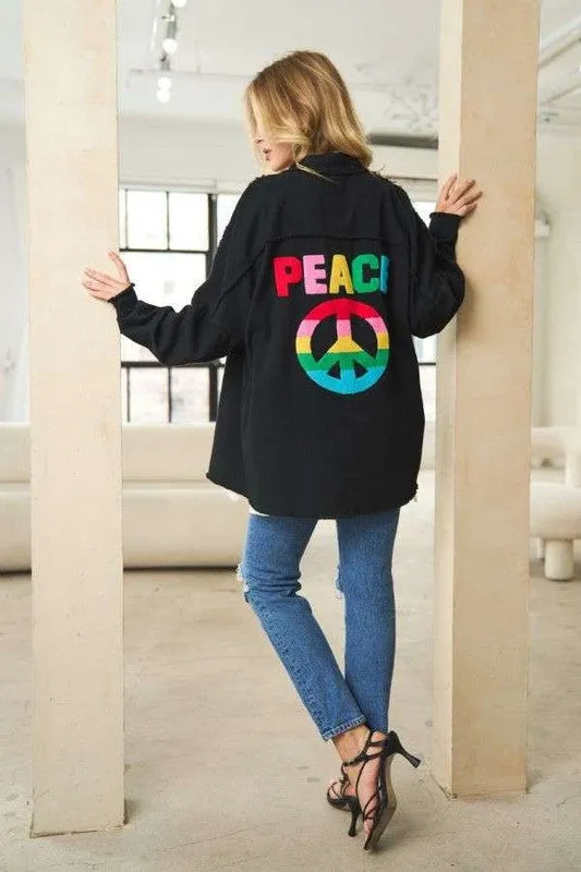 Rainbow Peace Shacket