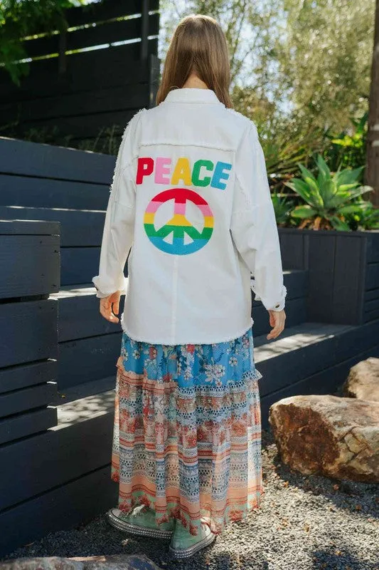 Rainbow Peace Shacket