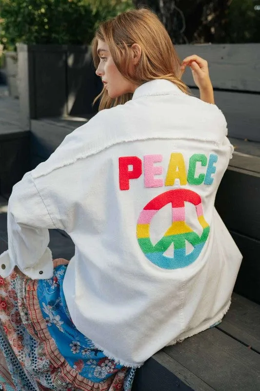 Rainbow Peace Shacket