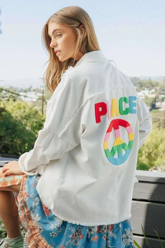 Rainbow Peace Shacket