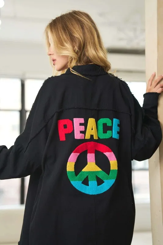 Rainbow Peace Shacket