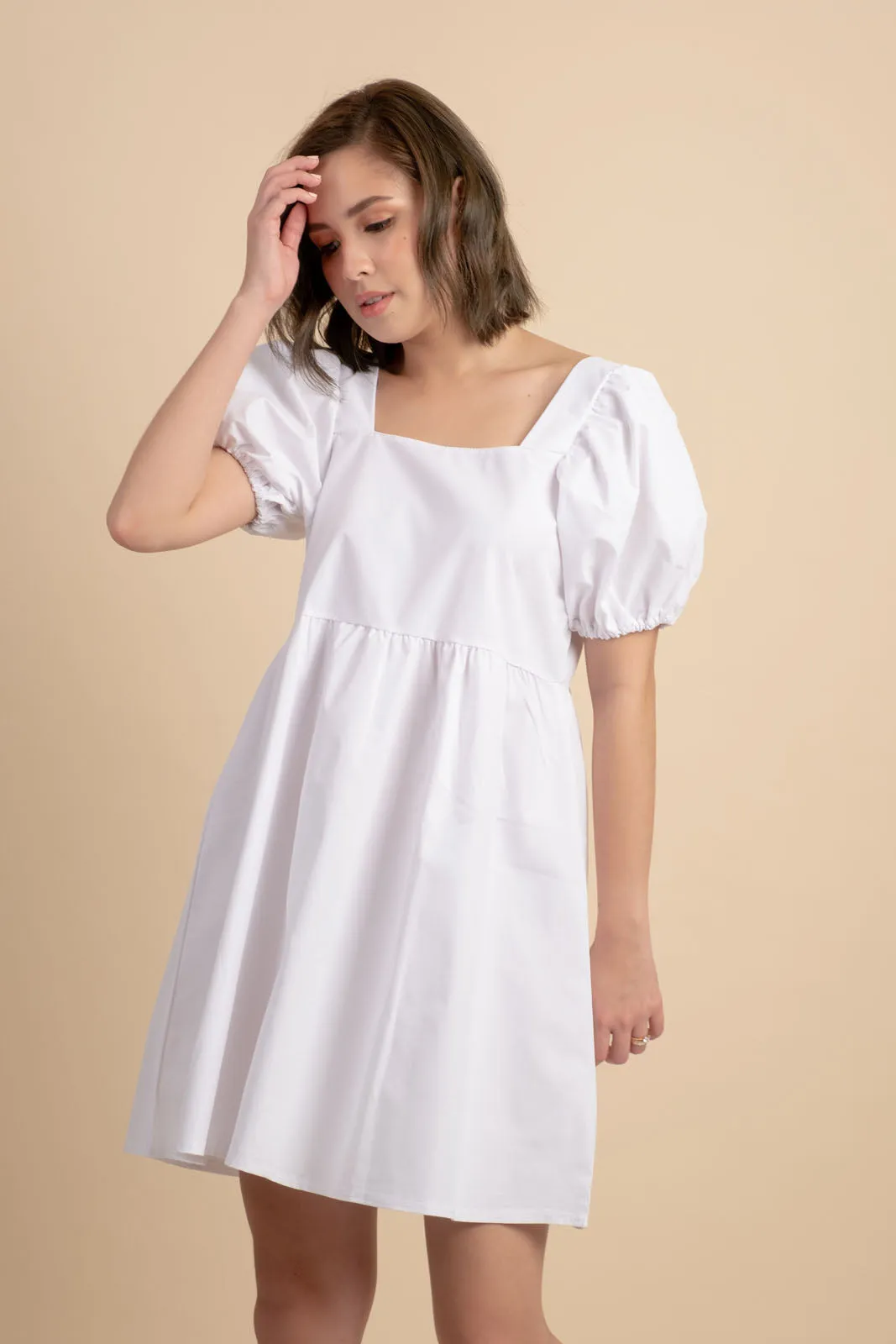 Raize White Babydoll Dress