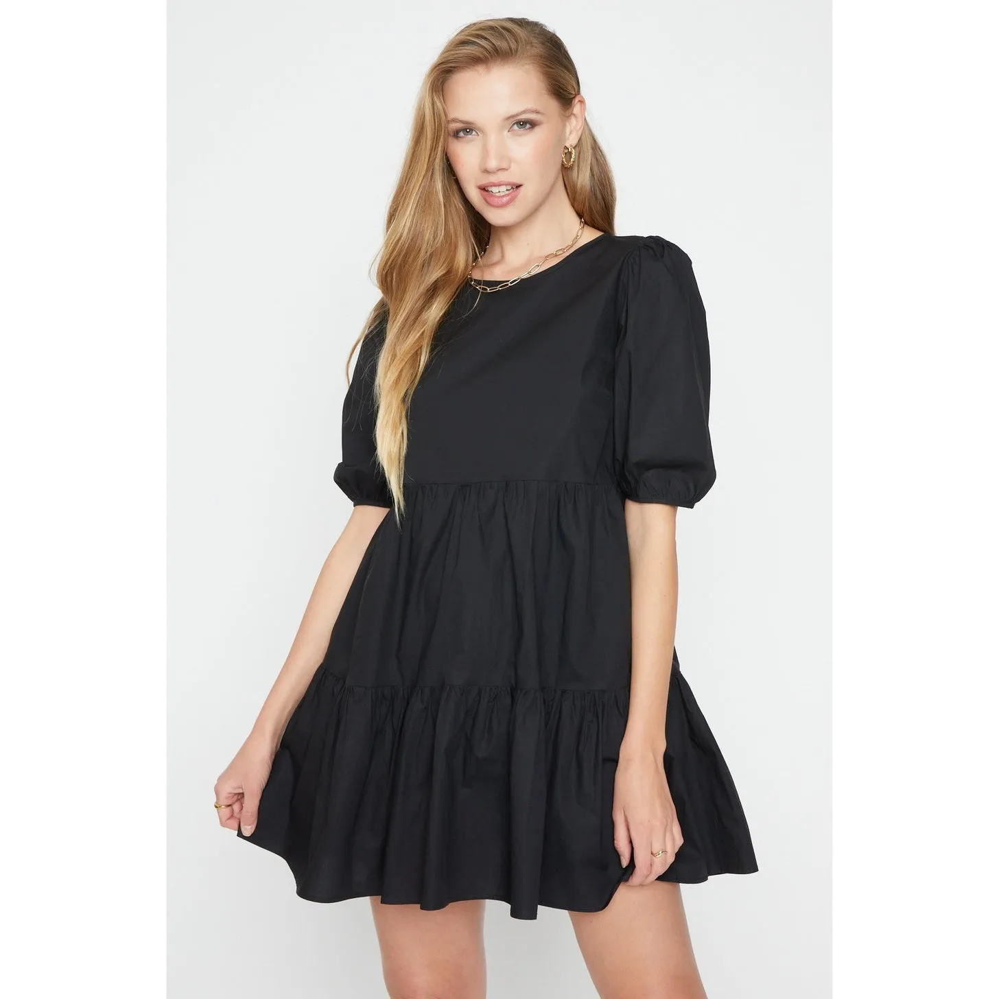 Sans Souci Poplin Tiered Mini Dress