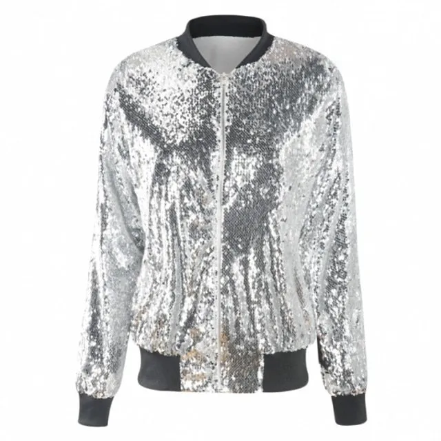 Sequin Bomber Jacket