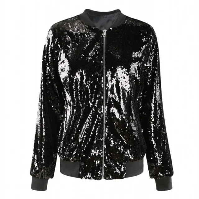 Sequin Bomber Jacket