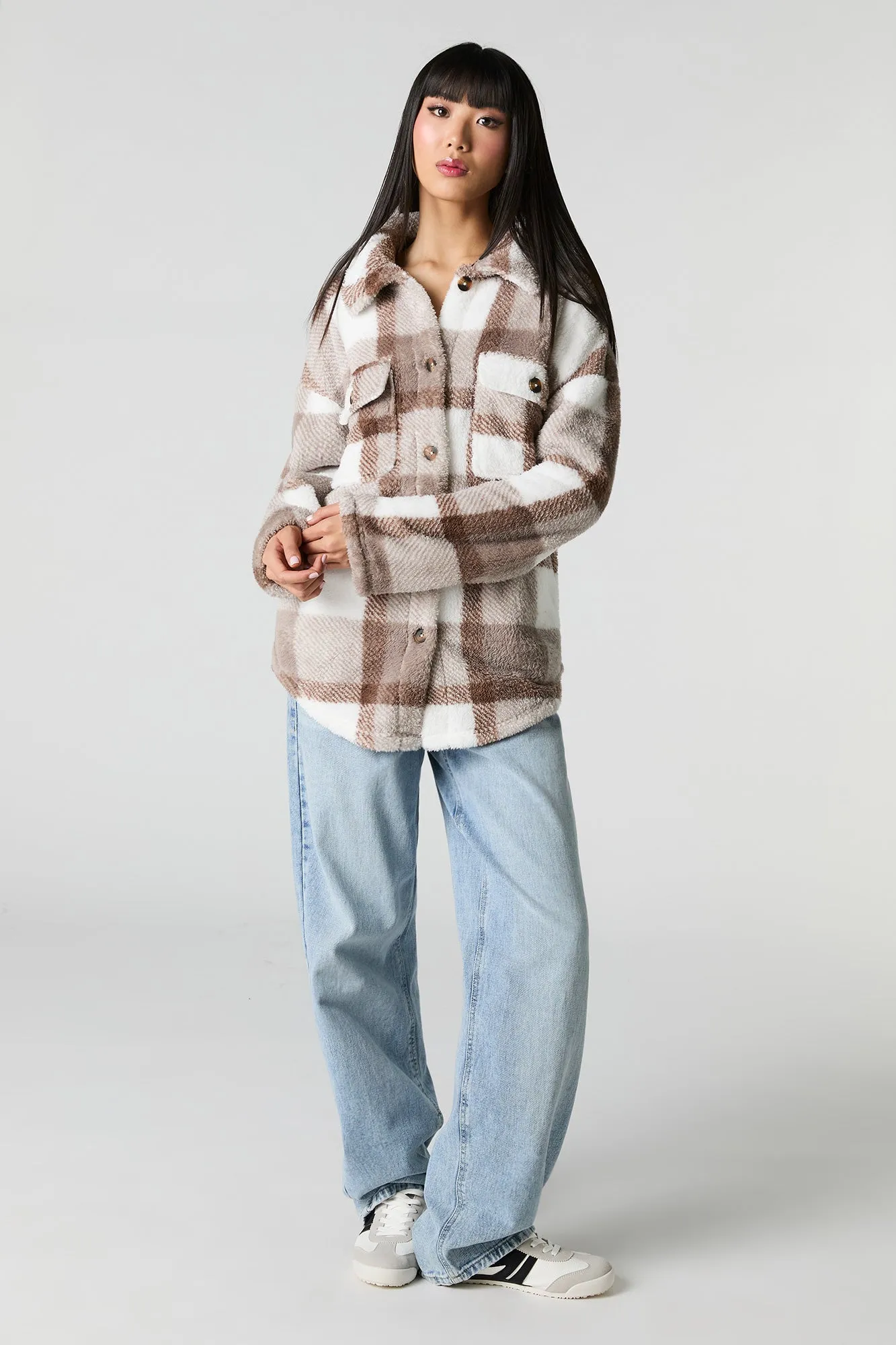 Sherpa Plaid Shacket