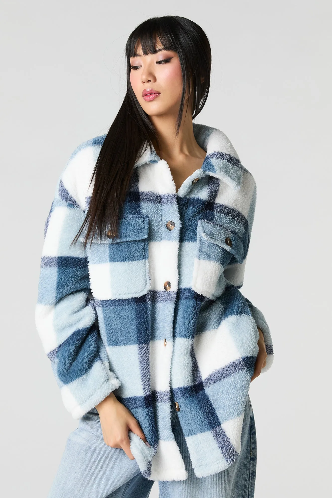 Sherpa Plaid Shacket