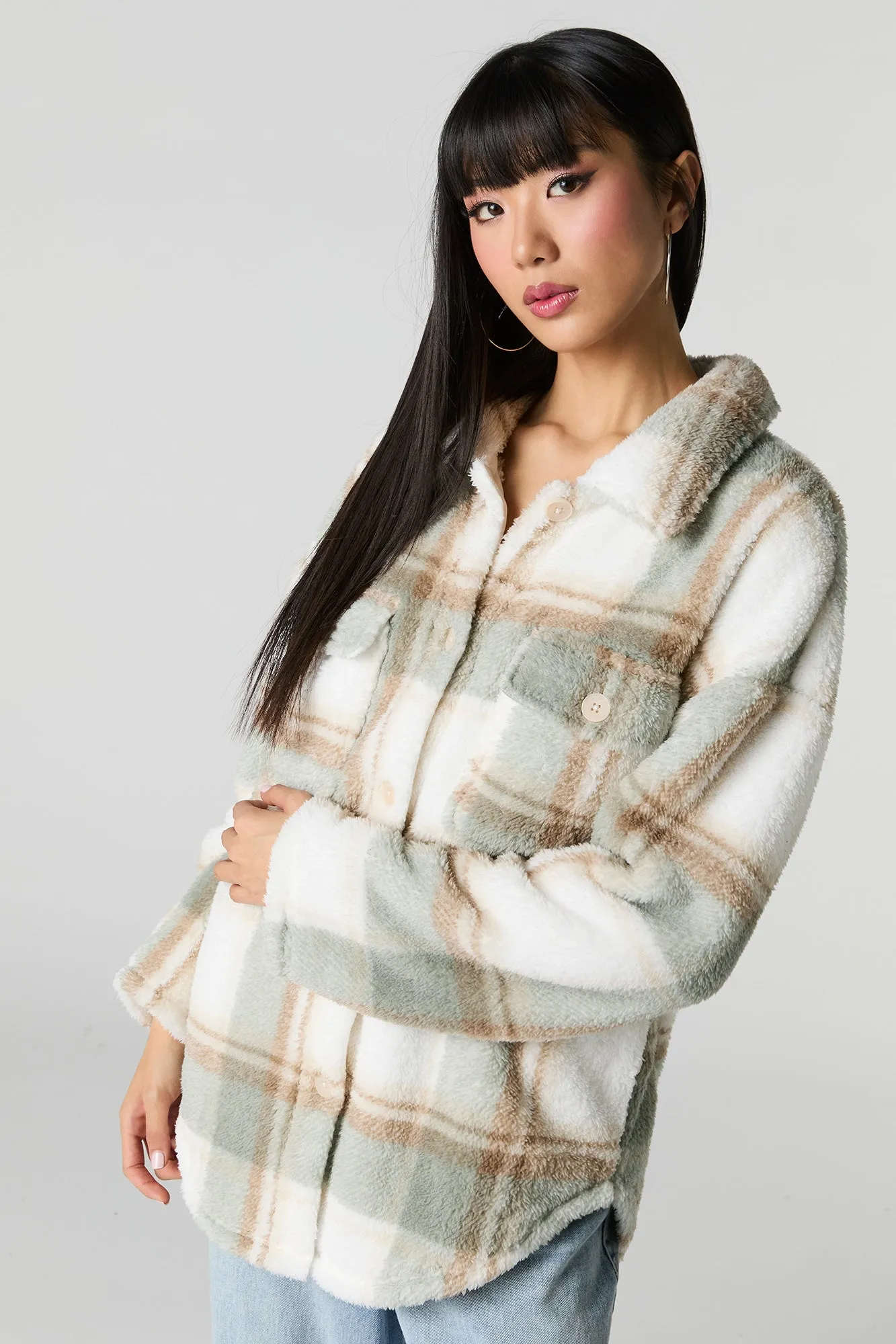 Sherpa Plaid Shacket