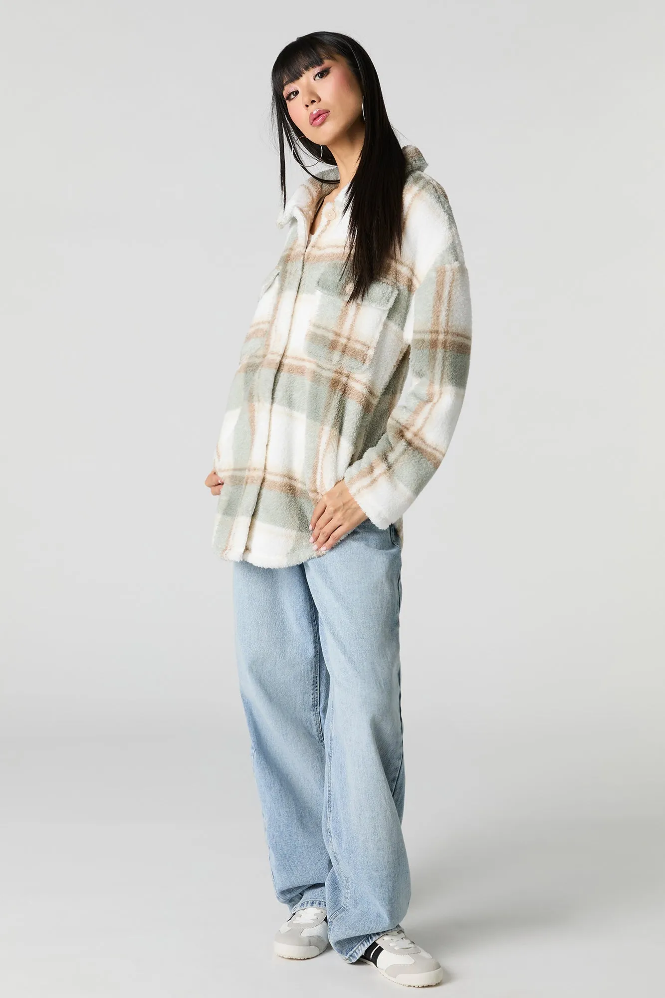 Sherpa Plaid Shacket