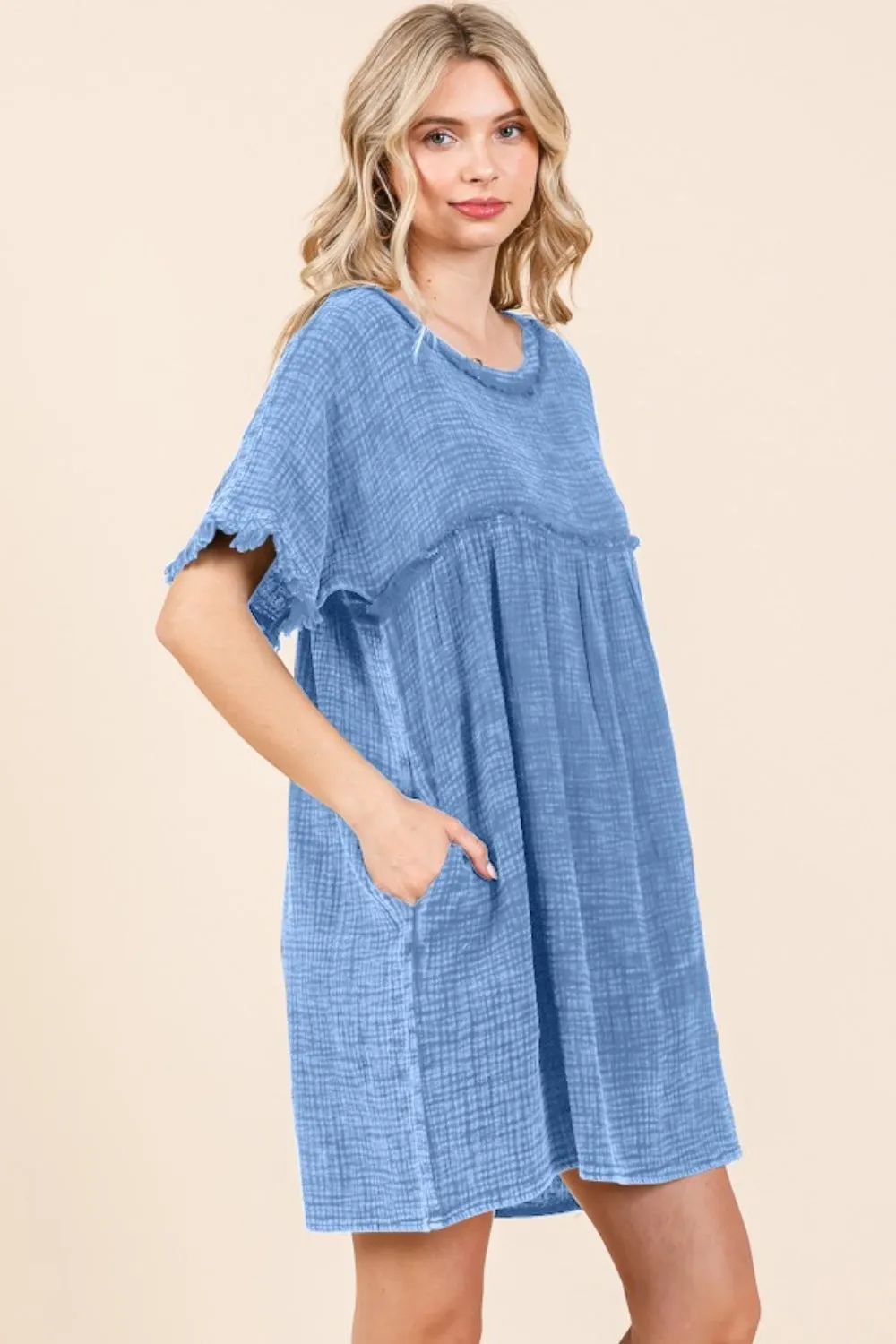 Short Sleeve Babydoll Dress