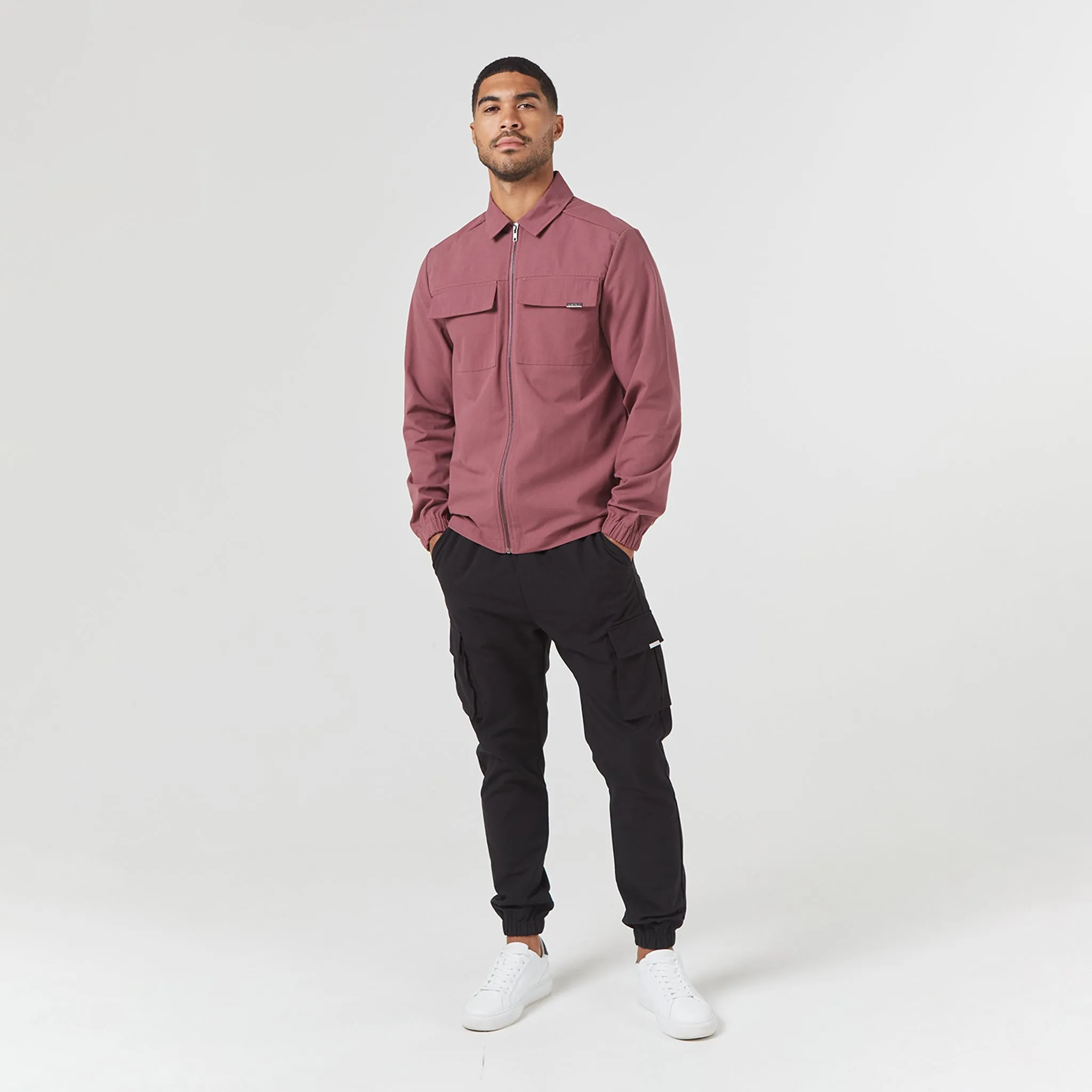 Smart Utility Overshirt | Burgundy