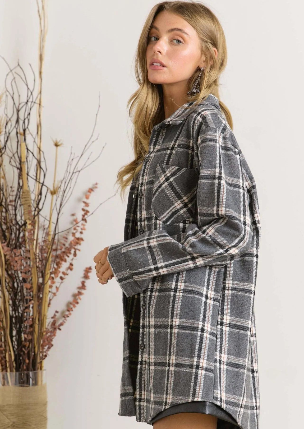 Smoke & Mirrors Flannel Shirt Dress