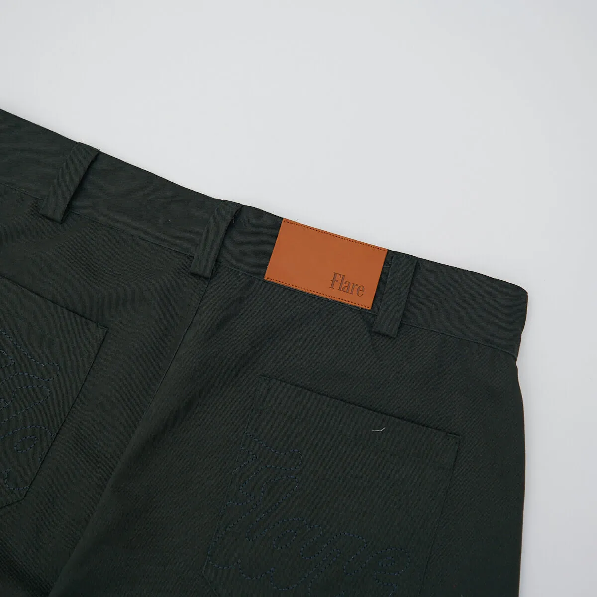 Spiral Straight Chinos Green Black