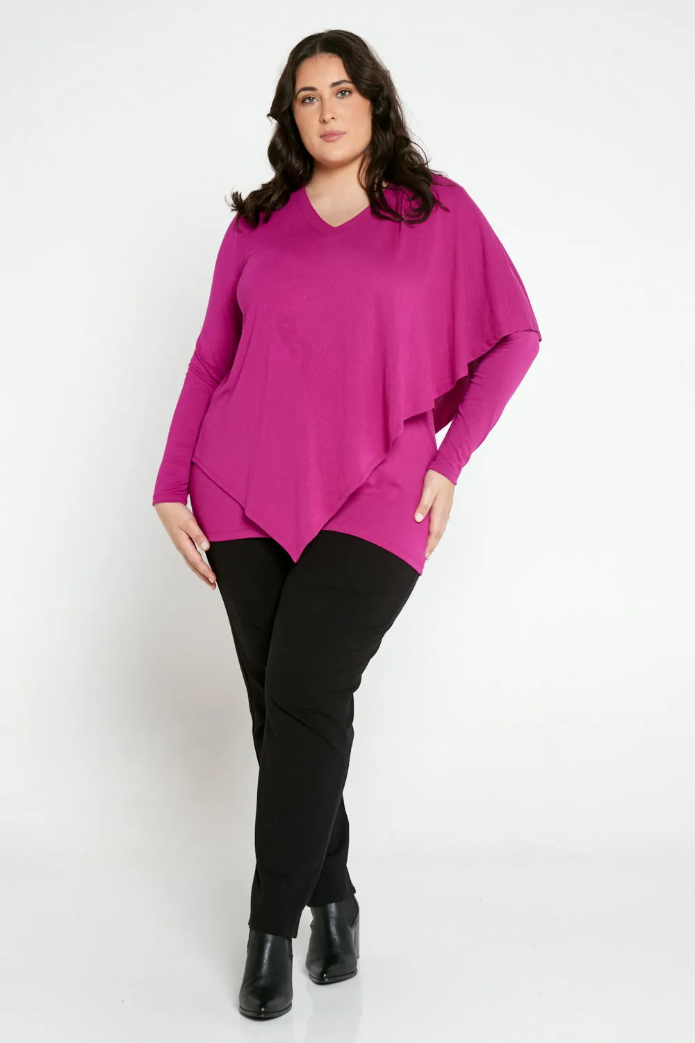 Tahiya Cape Top - Magenta