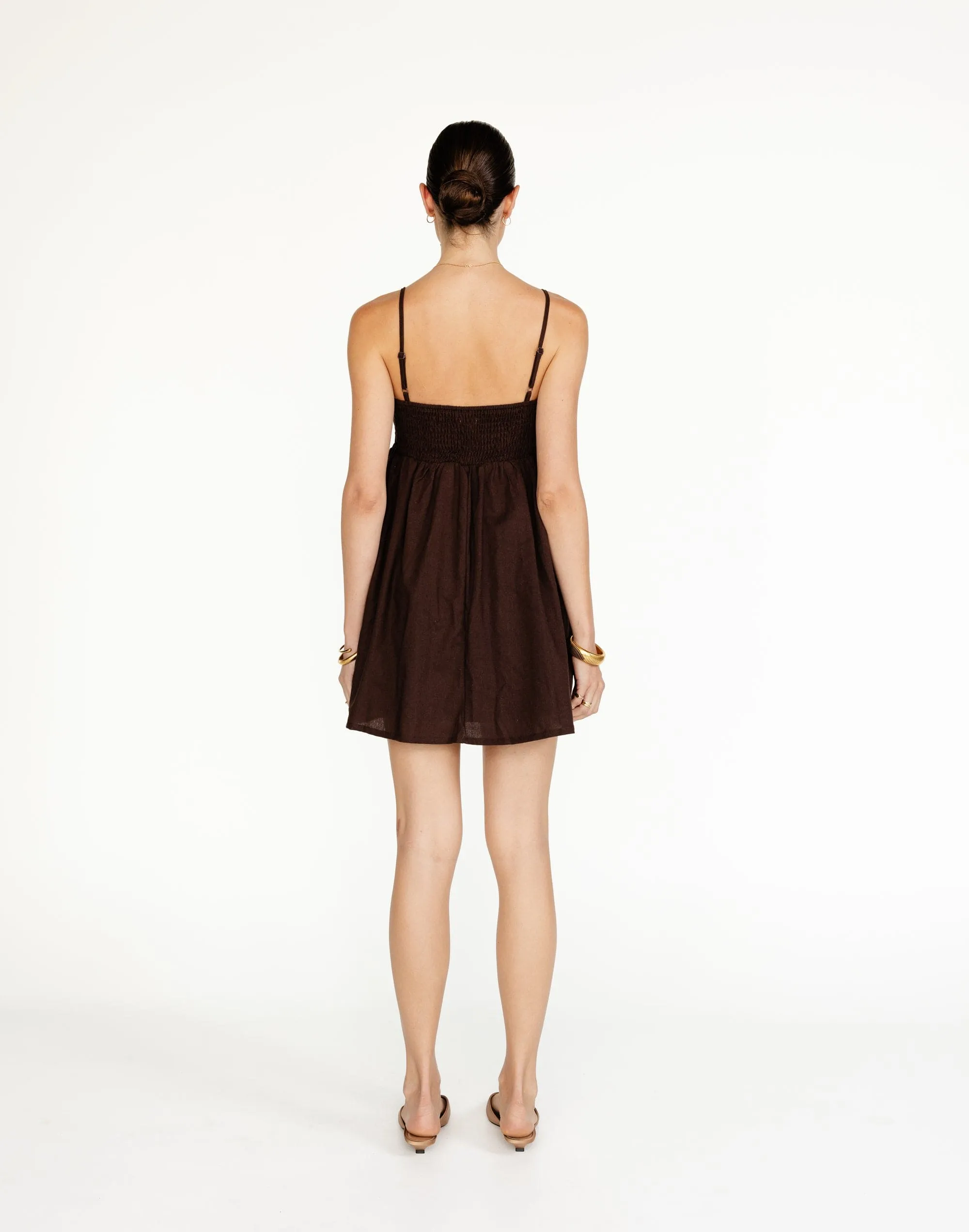 Tarsha Mini Dress (Chocolate)