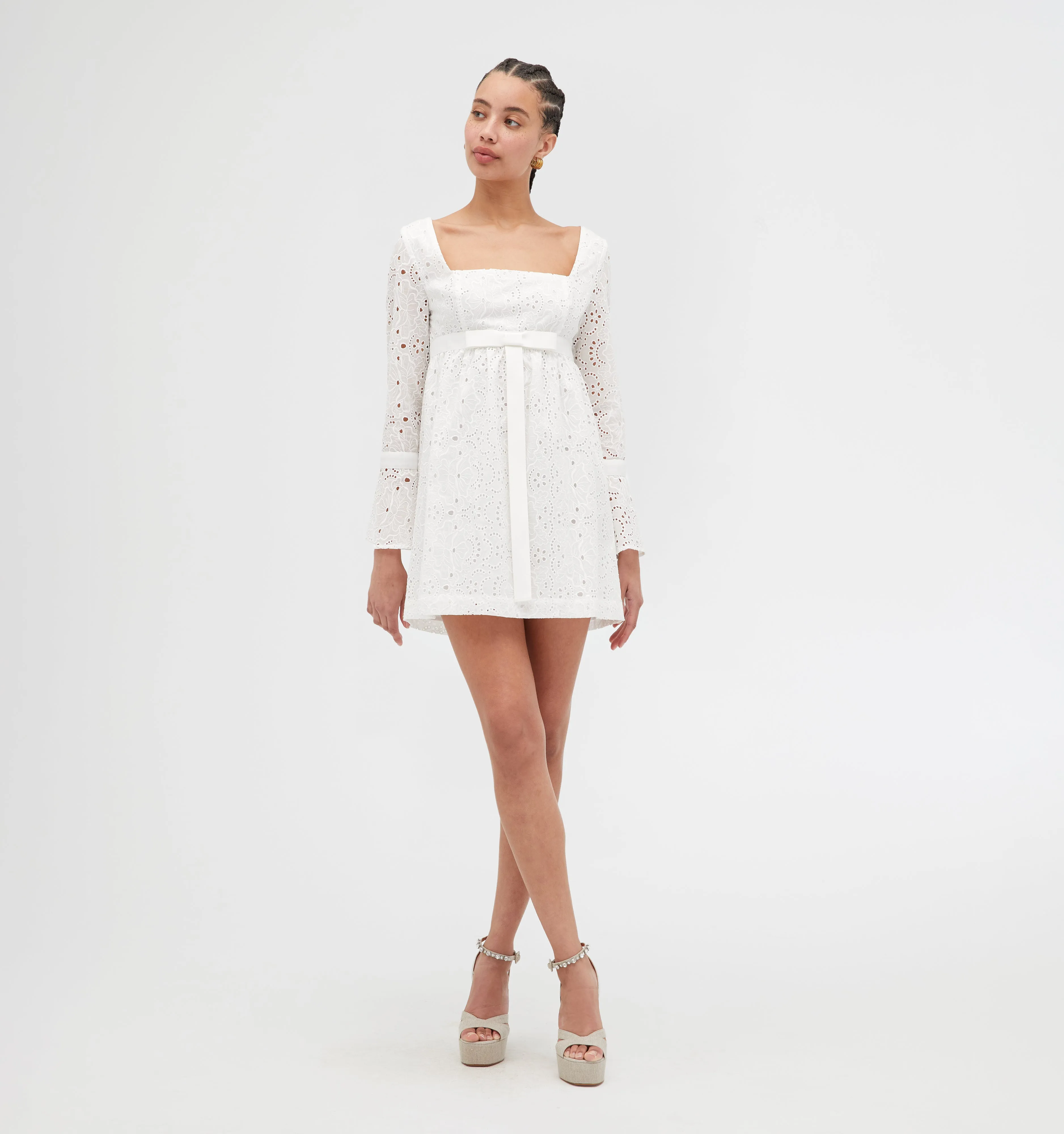 The Cosette Dress - White Broderie Anglaise