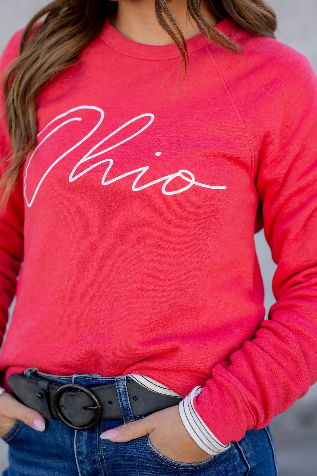 Thin Cursive Ohio Graphic Crewneck