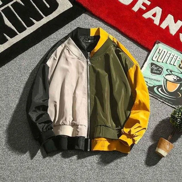 Vintage Patchwork Bomber Jacket