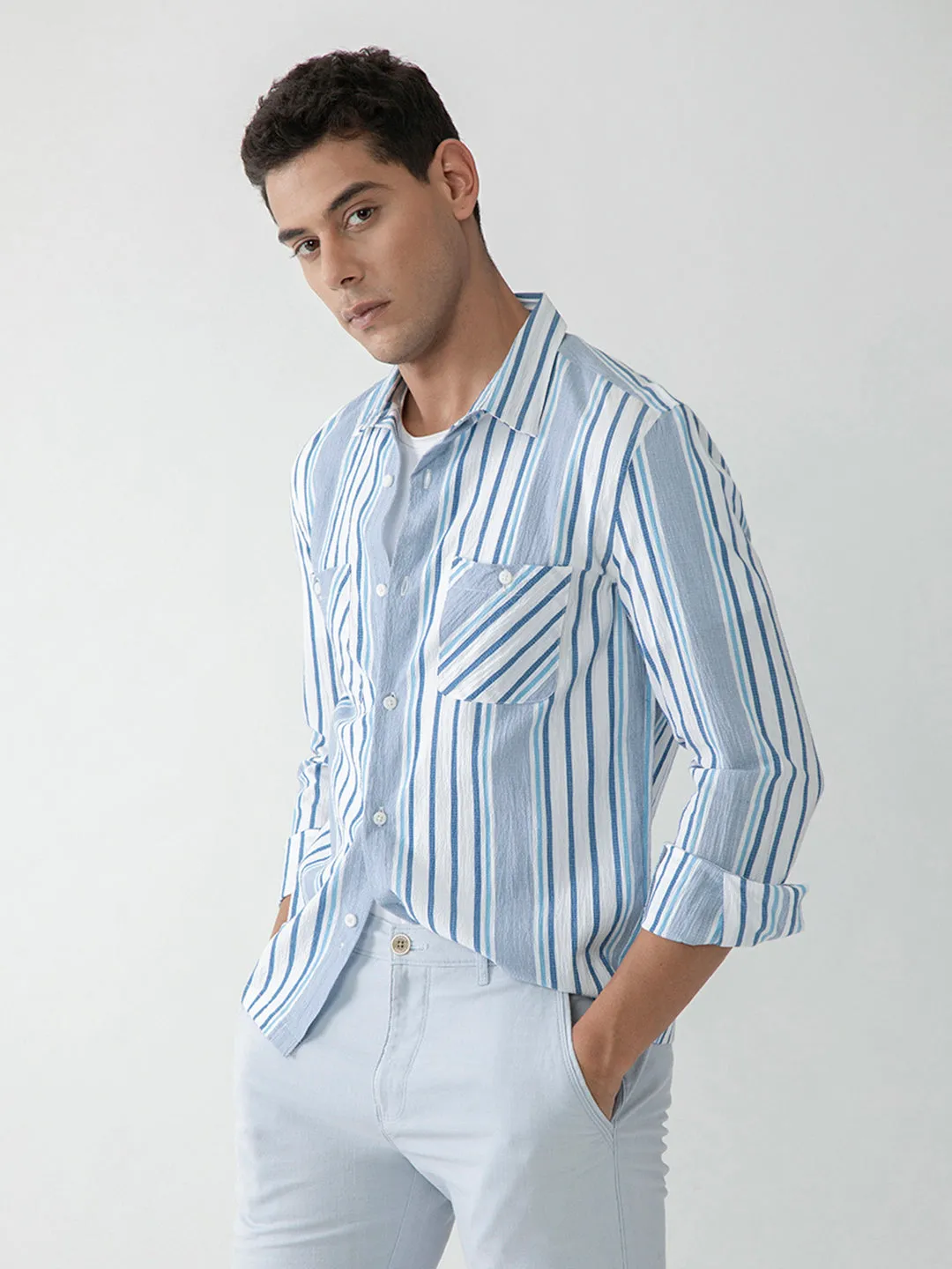 White Striped Shacket